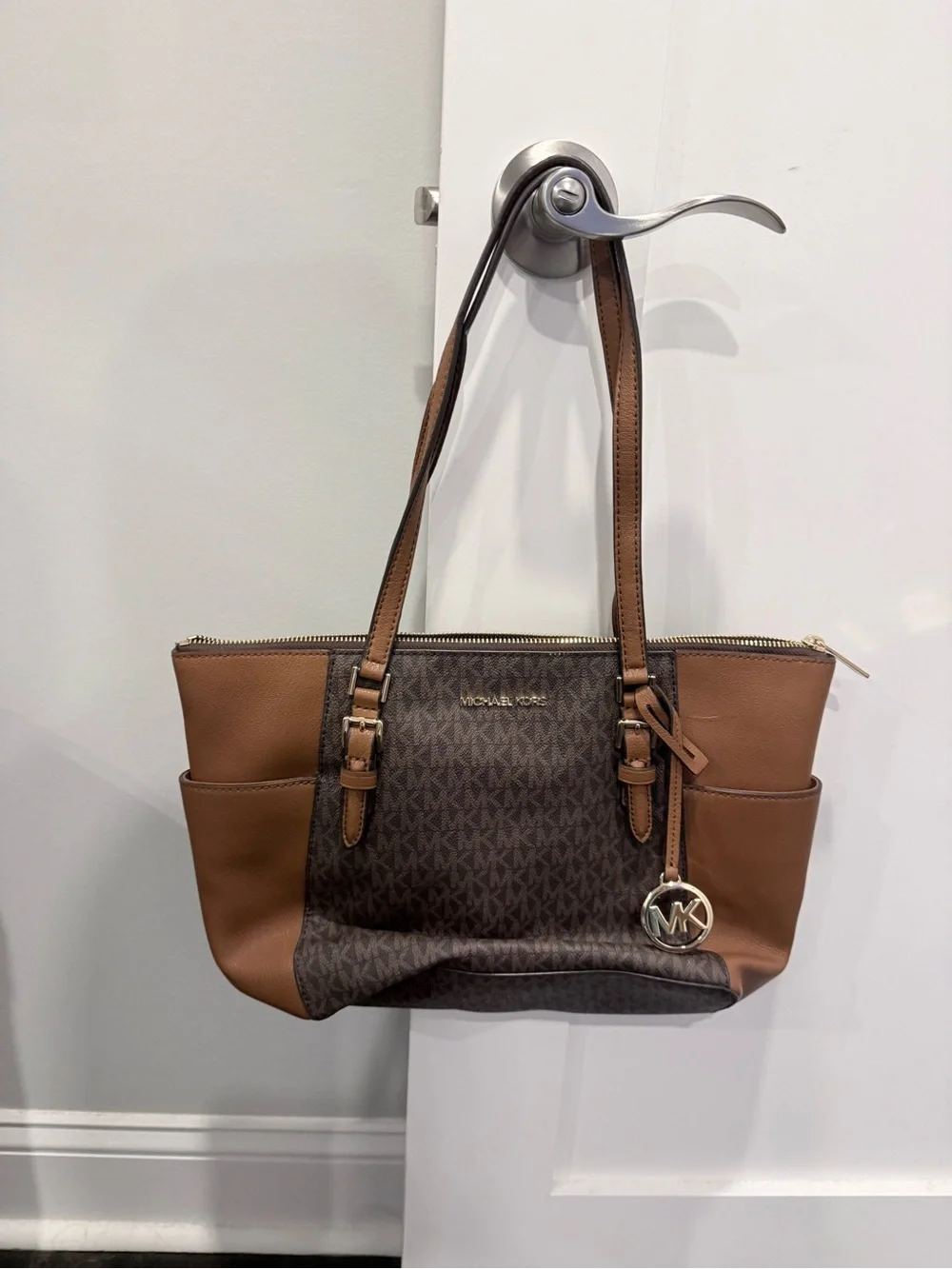 Michael Kors Brown and Tan Signature MK Tote